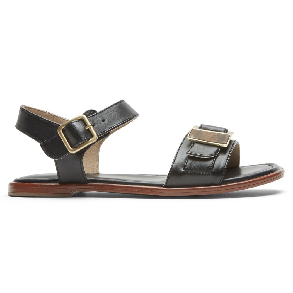 Sandálias Mulher Rockport Total Motion Zadie Buckle Pretas,Portugal WQMNS-6819